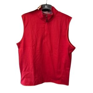 Robert Graham Addle Men Red Quarter Zip Golf Vest UV Protection RR217034CF L NWT